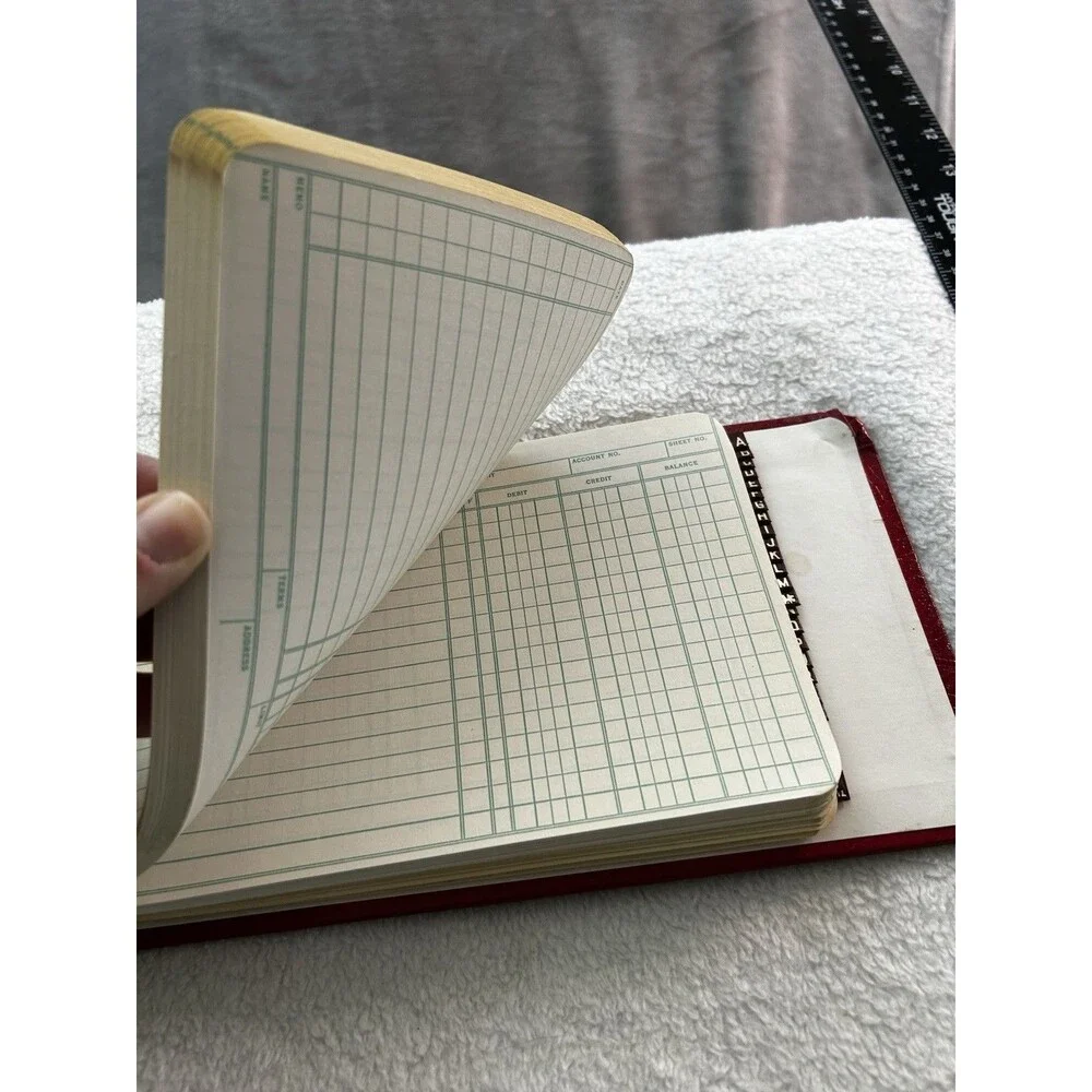 Vintage Wilson Jones Red Ledger Binder 3 Ring Accounting Book Organizer Made USA